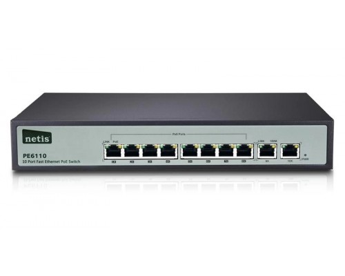 PoE-комутатор NETIS PE6110 10PORT, 8PORT 10/100M POE