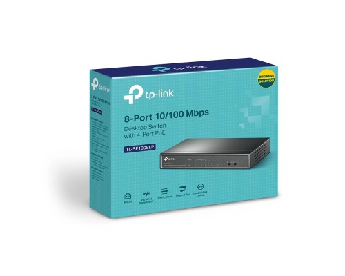 PoE-комутатор TP-Link TL-SF1008LP 8-портовий з 4 PoE-портами некерований
