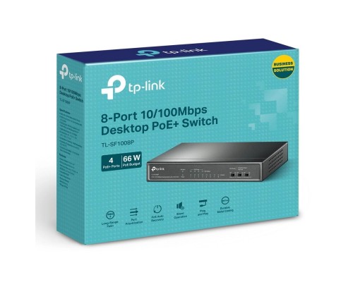 PoE-комутатор TP-Link TL-SF1008P 8-портовий з 4 PoE+ портами некерований