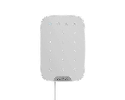 Дротова сенсорна клавіатура Ajax KeyPad Fibra white