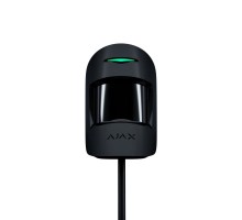 Дротовий датчик руху Ajax MotionProtect Plus Fibra black з мікрохвильовим сенсором для приміщень