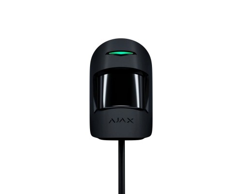 Дротовий датчик руху Ajax MotionProtect Plus Fibra black з мікрохвильовим сенсором для приміщень