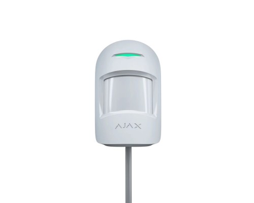 Дротовий датчик руху Ajax MotionProtect Plus Fibra white з мікрохвильовим сенсором для приміщень
