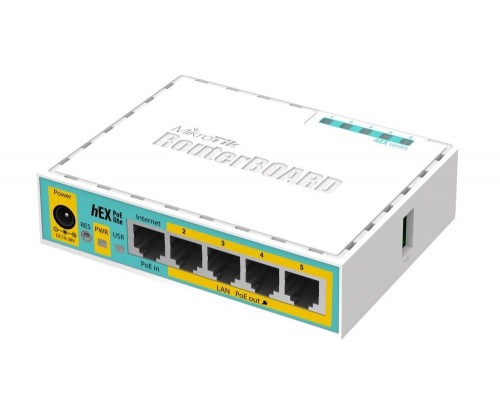 Маршрутизатор MikroTik hEX PoE lite 5xFE/PoE, 1xUSB, RouterOS L4 (RB750UPr2)