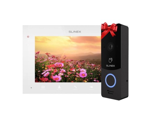 Відеодомофон Slinex SQ-07MTHD white + Відеопанель 2 Мп Slinex ML-20HD black