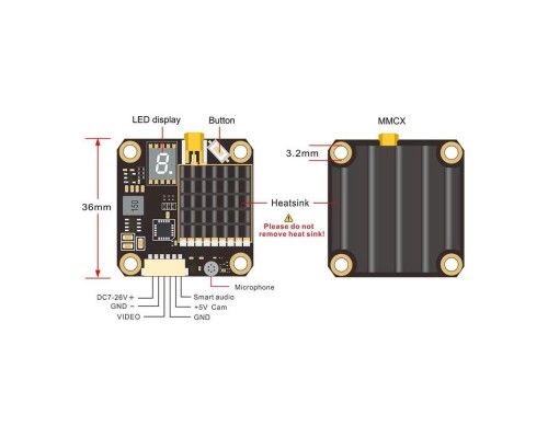 Відеопередавач AKK FX2 Dominator VTX 5.8G 2W